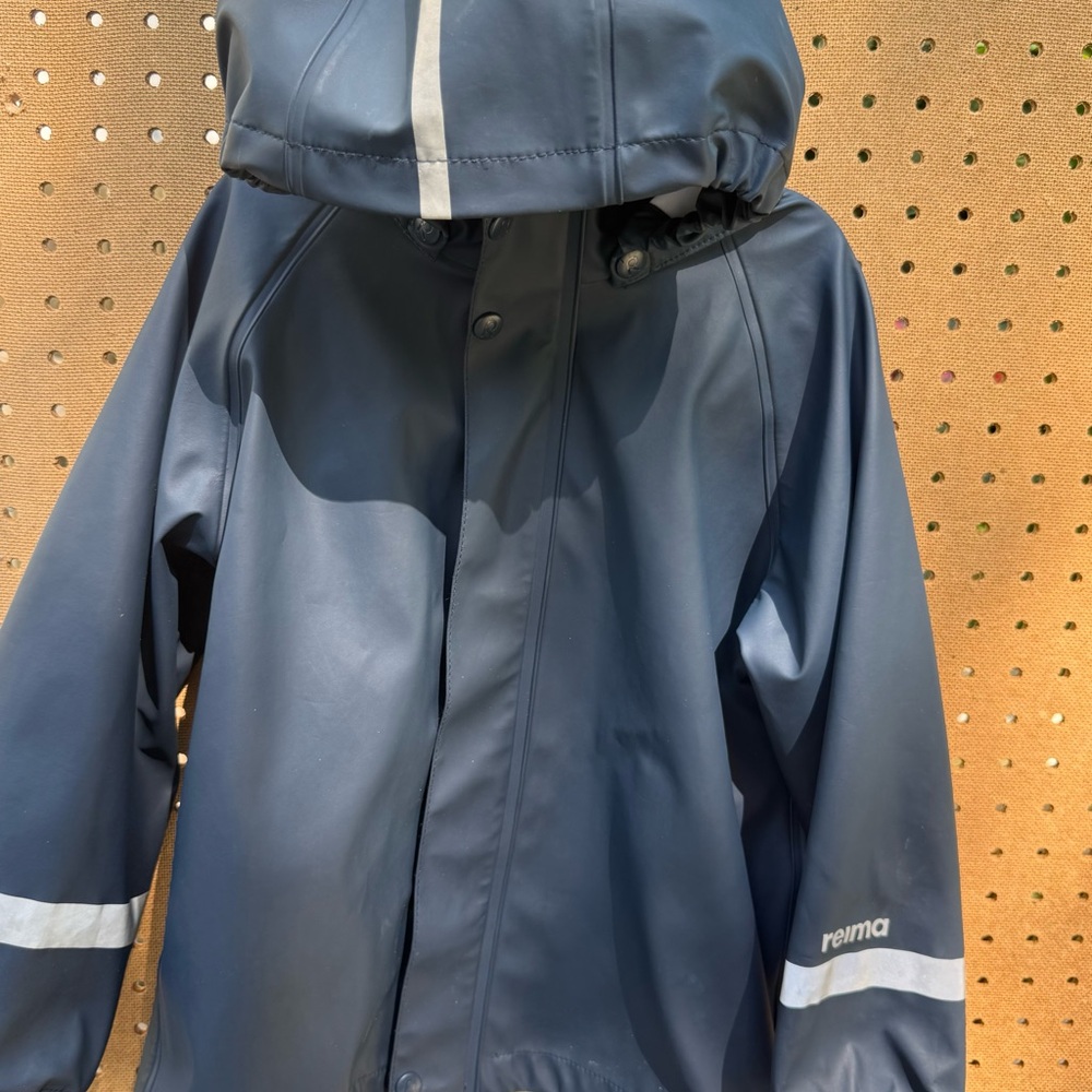 Reima Lampi Kids Waterproof Blue Rubber Raincoat